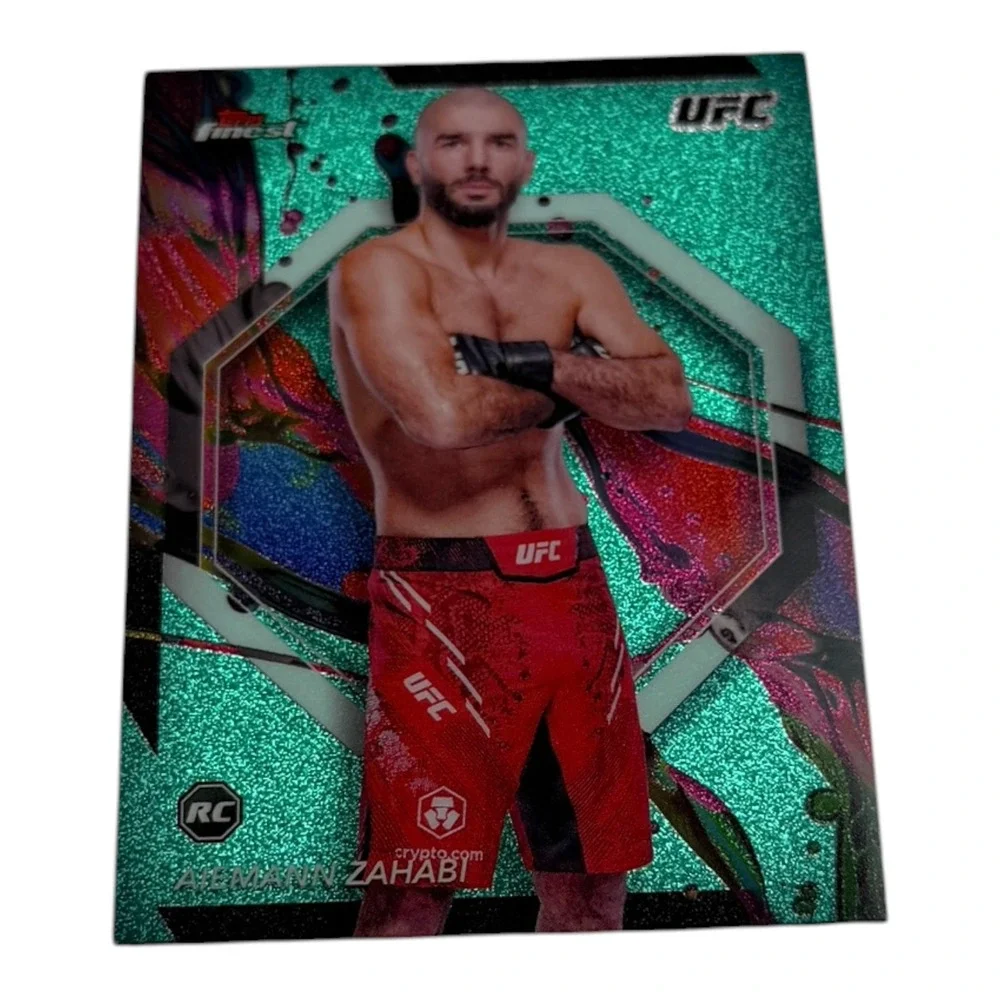 2024 Topps Finest UFC Aiemann Zahabi RC Green Speckle Refractor Rookie Card 77